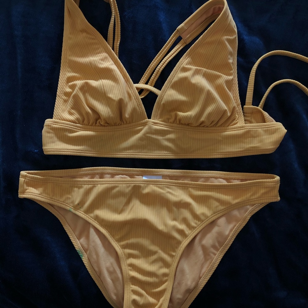 Yellow swimsuit!